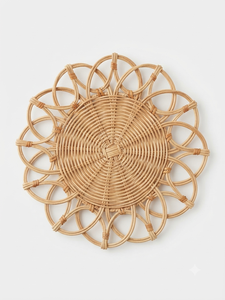 Festive <b>Table</b> Accent Handmade Woven Rustic <b>Green</b> Flower Shape Rattan Plate Natural Fiber Serving Tableware Decor Craft Vietnam - Product Image 6