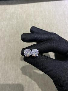 4 Ct Round Brilliant Cut Moissanite <b>Studs</b> <b>Earrings</b> For <b>Men</b> And Women 925 Silver Colorless Diamond <b>Earrings</b> At Wholesale Price - Product Image 3