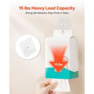 Lot de 12 crochets adhésifs en acier inoxydable robustes pour usage domestique - Capacité de charge maximale de 15 lb - Product Image 3