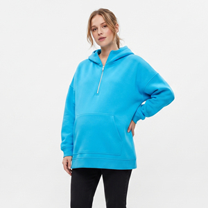 Sudadera larga holgada de maternidad para mujer, forro polar de 500 g/m², sudadera extragrande para lactancia y embarazo, sudadera de maternidad gruesa para mujer - Product Image 3