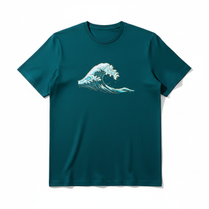 Men's Tshirts Wave Print Baggy Tee Streetwear <b>Y2k</b> 100% Cotton T-<b>Shirts</b> for Men Custom Graphic - Product Image 1