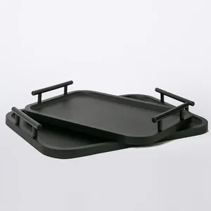 Elegant Handmade Luxury Coffee <b>Table</b> Accessories Multi-functional Geometric Pattern Asian Zen Aluminium Square Tray Home - Product Image 2