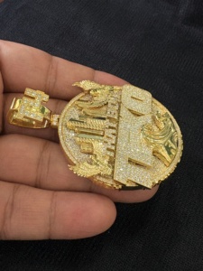 Collar con Colgante Personalizado de Plata 925 con Moissanita de Corte Brillante para Mujer, Estilo Hip Hop, en Oro/Plata/Oro Rosa, Marca Tishya Diamond - Product Image 5