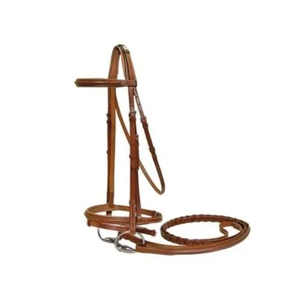 Brida Inglesa para Caballo de Cuero Genuino Premium Royal International con Riendas Trenzadas y Cabezal Ajustable, Equipo Ecuestre Profesional - Product Image 2