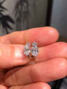 Boucles d'oreilles créoles en moissanite taille ovale et ronde, en argent 925 plaqué or, bijoux fins pour fiançailles, cadeau pour femme - Product Image 4