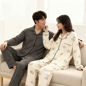 <b>Men</b> Long Sleeve <b>Pajama</b> <b>Set</b> Printed Sleepwear Two Piece Homewear Lounge Outfit <b>for</b> Spring and Autumn - Product Image 4