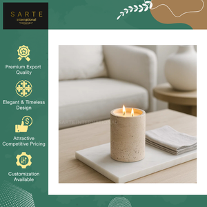 Support de bougie en pierre de travertin naturelle, fait main, résistant à la chaleur, écologique, de haute qualité, pour la maison et Noël, vente en gros - Product Image 5