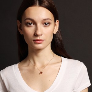 Unique Smoky Quartz Horn <b>Moon</b> Pendant 925 Silver Gold Plated Chain Dainty Layering <b>Charm</b> Handmade Vintage Engagement Jewelry - Product Image 4