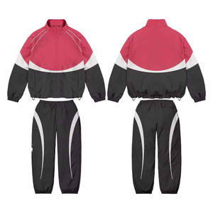 Conjunto Deportivo de Dos Piezas con Cuello Alto y Cremallera en Bloques de Color: Chaqueta Deportiva y Pantalones Largos - Product Image 1
