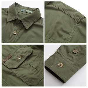 เสื้อเชิ้ตแขนยาวสำหรับผู้ชายแบบใหม่ ไซส์ใหญ่ สวมใส่สบาย ทนทาน เหมาะสำหรับใส่ทำงานหรือใส่ลำลอง - Product Image 3