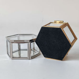 Beautiful Handmade <b>Glass</b> <b>Box</b> with Decorative Metal Frame Miniature Gift Purpose B for Jewelry Packaging Display Wholesale Price - Product Image 3