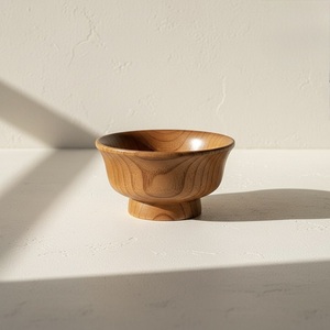 Bol à salade en bois naturel ILAHI, écologique, en bois d'acacia, style vintage, logo personnalisé, pour mariage, ustensiles de cuisine, vaisselle, en stock - Product Image 2