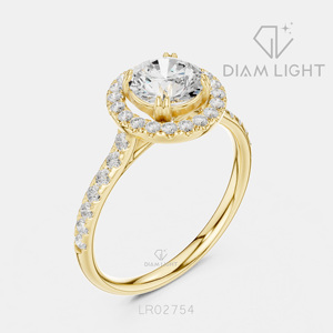 Bague de fiançailles en or blanc 14 carats avec diamant de laboratoire de 1,00 carat, couleur F+, clarté VS+, pavé rond, bague de fiançailles et de mariage certifiée IGI - Product Image 6