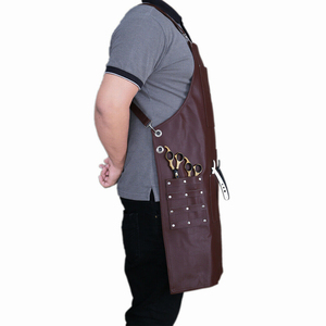 High Quality Barber Salon Use <b>Aprons</b> PU Leather Fabric Adjustable Straps Barber <b>Aprons</b> Customized OEM Professional Barber <b>Aprons</b> - Product Image 3