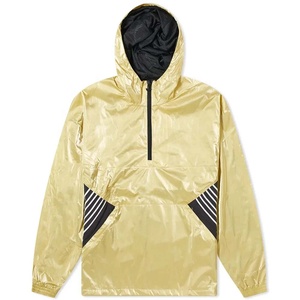 Chaqueta Cortavientos Dorada con Capucha y Media Cremallera, Diseño Personalizado, Anorak de Doble Cara - Product Image 1