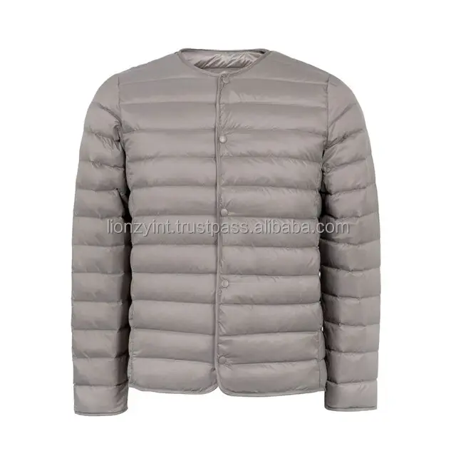 Jaqueta puffer masculina de inverno, novo design da moda, personalizado, casaco de inverno, corta-vento, bege