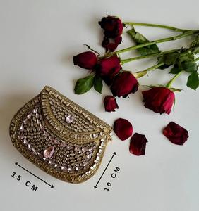 Bolso de Mano Tipo Clutch de Metal con Mosaico Hecho a Mano, Diseño Personalizado, Bolso de Noche de Lujo para Fiestas, Uso Diario, con Solapa y Patrón de Piedras, Bolso de Boda - Product Image 1