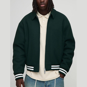 Veste matelassée de baseball personnalisée pour homme en laine chaude et chenille, avec manches en cuir brodées, style Letterman - Product Image 1