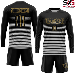 Conjunto de Uniforme de Fútbol Personalizado, Camiseta y Pantalones Cortos de Fútbol de Secado Rápido, Equipación Deportiva a Rayas para Adultos - Product Image 4