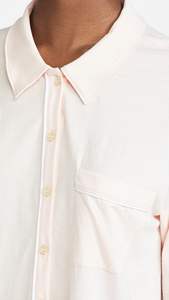 เสื้อนอนผู้หญิงแขนยาวสไตล์ใหม่ปี 2026 ผ้าฝ้าย 100% ปักลายด้วยเครื่องจักร ปกเสื้อติดกระดุม สีพื้น สำหรับใส่ที่บ้าน - Product Image 2