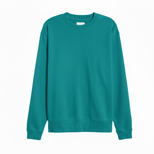 เสื้อสเวตเชิ้ตแขนยาวคอกลมแบบยูนิเซ็กซ์ สีพื้น สวมใส่สบาย ทรงปกติ สีเขียวอมฟ้า - Product Image 1