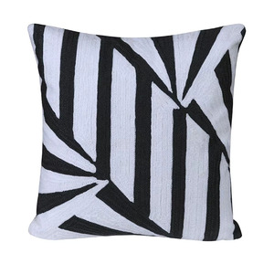 Best Selling Products Modern Geometric Embroidered <b>Throw</b> Pillow Square Black White Design Decorative Cushion For Sale - Product Image 1