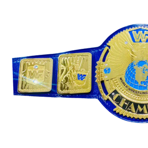 Ceinture de champion du monde WWF - Ceinture de sport bleue personnalisable avec détails dorés - Article de collection haut de gamme pour les fans de lutte - Product Image 4