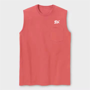 Camisetas sin mangas de diseño moderno, color personalizado, de secado rápido, tela suave, para uso en exteriores, lisas, para hombre. - Product Image 1