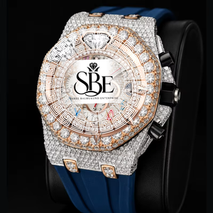 Montre pour homme Hip Hop Square en acier inoxydable avec cristal saphir, mouvement à quartz ETA, chronographe résistant à l'eau 3BAR, style Iced Bling - Product Image 3