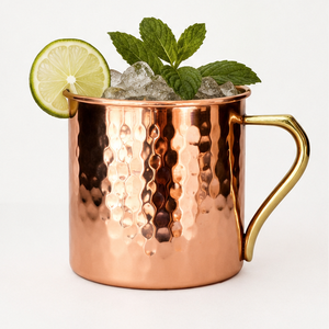 Taza Moscow Mule de Cobre Puro, Diseño Nuevo, Hecha a Mano con Acabado Martillado, Taza de Cerveza de Cobre Sólido para Bares y Hoteles, Logotipo Personalizado - Product Image 2