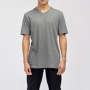 T-shirts pour hommes à col en V, coupe classique, manches courtes, en coton 100% de haute qualité, respirants, séchage rapide, avec logo personnalisé - Product Image 6