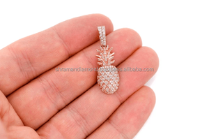 จี้สร้อยคอรูปผลไม้สุดน่ารัก ประดับเพชรธรรมชาติทรงบริลเลียนต์ ชุบทองคำขาวบนเงินแท้ 925 ดีไซน์ทันสมัย - Product Image 2