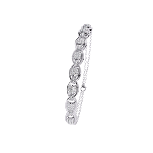 Pulsera Unisex de Plata 925 Chapada en Oro con Moissanita, Corte Brillante Redondo, Engaste de Garra, Eslabones Cruzados, Joyería de Lujo para Boda - Product Image 1