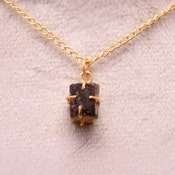 Colgante Infantil de Cuarzo Ahumado Natural con Plata de Ley 925 y Baño de Oro de 14K, Piedra Curativa de Cristal Natural, Joyería Hecha a Mano, Regalo - Product Image 4