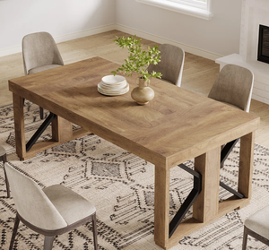 Mesa de Comedor Cuadrada Moderna Hecha a Mano de Madera Maciza Ecológica para Casa de Campo, Hotel y Villa - Product Image 4