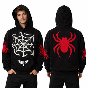 Sudadera con Capucha Personalizada con Estampado de Araña, Estilo Urbano, Holgada, Informal, Unisex - Product Image 2