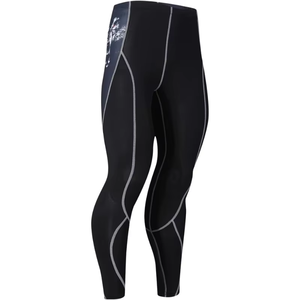 Conjunto de compresión de manga larga para hombre, color negro, cuello redondo, de secado rápido, licra y poliéster, top de manga larga y pantalones, kit sólido para todas las estaciones - Product Image 4