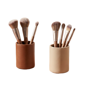 Organisateur de pinceaux de maquillage en cuir PU, logo personnalisé, porte-cosmétiques rond de haute qualité pour cadeaux promotionnels - Product Image 6