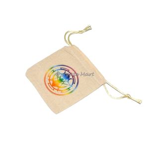 Embalaje de regalo reutilizable ecológico sostenible Geometría sagrada Mandala Bolsa de cordón de algodón - Product Image 2