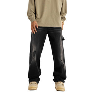 Jeans de Mezclilla Resistentes con Lavado Desgastado para Hombre, Fabricantes de Ropa Personalizada, Estilo Casual Cargo para Jeans de Hombre - Product Image 1