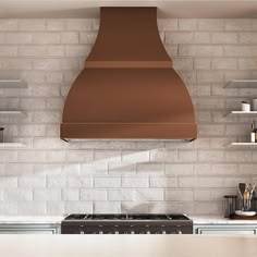 Hotte de cuisine classique en cuivre avec finition martelée décorative, construction durable, ventilation efficace des fumées de cuisson - Product Image 2