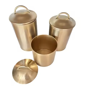 Modern Cylinder Metal Spice <b>Canister</b> <b>Set</b> With Airtight Lid Stackable Kitchen Storage Container For Freshness Preservation - Product Image 5