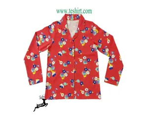 Girl Knitted Daily Wear all over printed flower sleep wear Princess Dress High Quality Cotton sleepwear pyjama set alibaba
