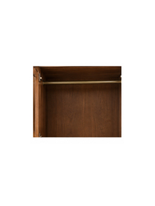 Traditional Wood <b>Wardrobe</b> with Raised Panel Doors Hinged Metal Handles Freestanding Bedroom Furniture 2 Drawers <b>Antique</b> Design - Product Image 3