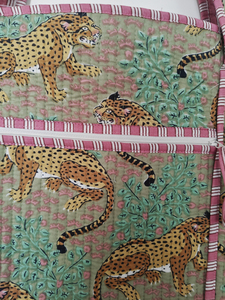 Sac de courses en coton à motifs floraux avec doubles poignées et fermeture éclair, taille moyenne, pour usage quotidien, courses et plage - Product Image 4