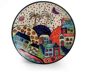 Handmade Ceramic Bohemian <b>Wall</b> <b>Plate</b> Round 400mm Decorative Art Dish for Home Interior Design - Product Image 3