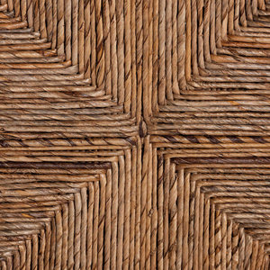Juego de taburetes de 2 piezas de madera de caoba y algas marinas naturales Taburetes de bar con asientos tejidos - Product Image 2