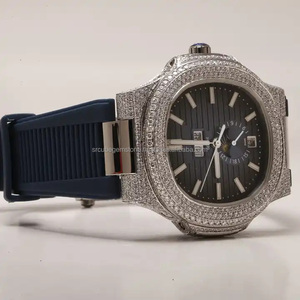 Reloj de Diamantes Moissanite D VVS de Lujo con Incrustaciones de Diamantes, Personalizado de Fábrica, Pasa la Prueba del Diamante, para Hombre - Product Image 6