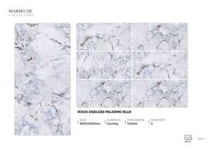 แผ่นพอร์ซเลนลายแกะสลัก Prime Dimensionwave ขนาด 60x120 ซม. 600x1200 มม. 24x48 นิ้ว ผิวสัมผัสที่ประณีตสำหรับพื้นที่สมัยใหม่ - Product Image 2