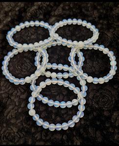 Opalite <b>Bracelet</b> Original Certified <b>Opal</b> Crystal Wristband Round Beads AAA+++ White <b>Opal</b> <b>Bracelet</b> Hand <b>Bracelet</b> Dudhiya Stone - Product Image 2